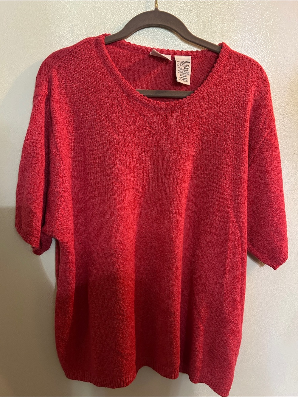 Bobbie Brooks Red Short-Sleeve Crewneck Sweater